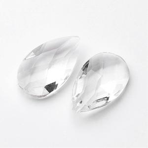 Glass Beads: Faceted Tear Drop Glass Pendant