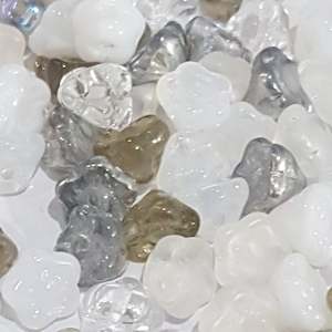 Czech Glass Beads: 25pc Czech Apparition Baby Bell Flowers