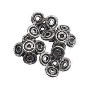 Spacers Bead Caps: 30pc  Large Silver Floral Bead Caps