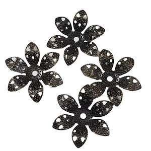 Spacers Bead Caps: 20pc Dark Bronze Flower Filigree Bead Caps