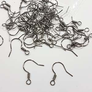 Earring Findings: 50pc Gunmetal Black Earring Hooks