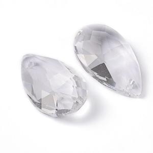 Glass Beads: Small Faceted Tear Drop Glass Pendant