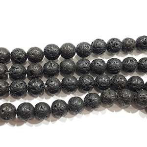 Gemstone Beads: 45pc 8mm Lava Beads