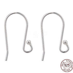 Earring Findings: 1 pair 925 Sterling Silver Earring Hooks
