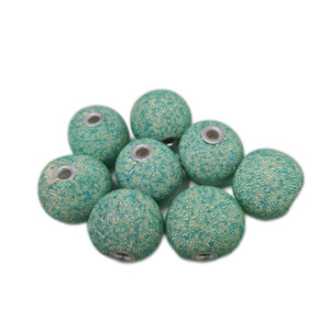 Kashmiri Beads: 8pc Light Blue Beaded Kashmiri Beads
