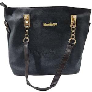 Bags And Wallets: 6pc Black Handbag Set