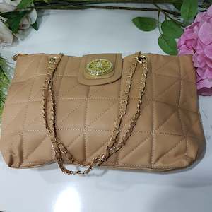 Bags And Wallets: Light Brown Rhomboid Underarm Bag