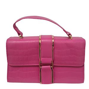 Bags And Wallets: Large Stone Pattern Pink Handbag