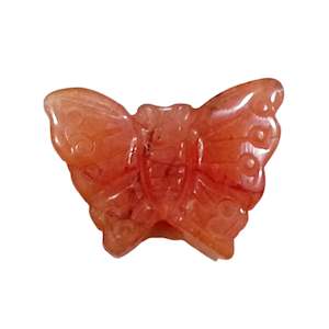 Gemstone Beads: Cherry Quartz Butterfly Bead