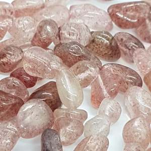 Strawberry Quartz Gemstone Nugget Beads