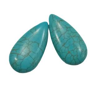 Blue Howlite Tear Drop Beads