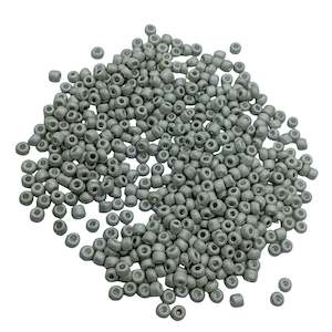 Seed Beads: 15g 11/0 3mm Matte Light Grey Seed Beads