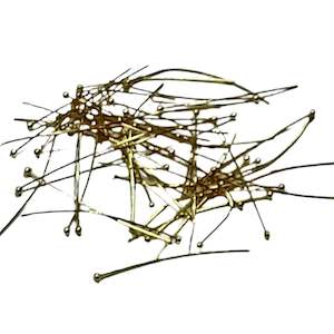 50pc 4cm Gold Ball Headpins