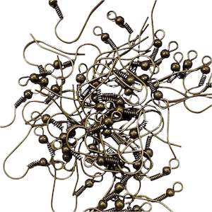 Earring Findings: 50pc B Grade Dark Bronze Earring Hooks