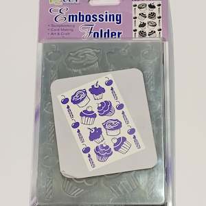 Scrapbooking Stickers: EZ Cut Cupcake Embossing Folder