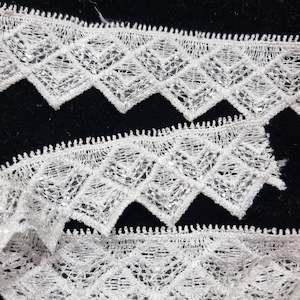 Trims: White Lace & sequinned Trim