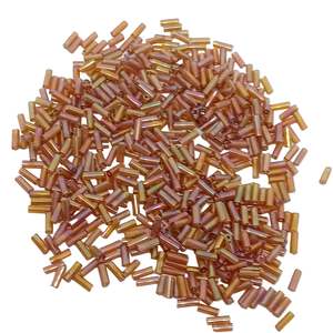 Seed Beads: 15g 5mm Light Brown AB Bugle Beads