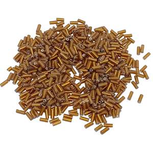 Seed Beads: 15g 5mm Golden Brown S/L Bugle Beads