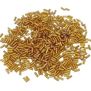 Seed Beads: 15g 6mm Dark Gold S/L Bugle Beads