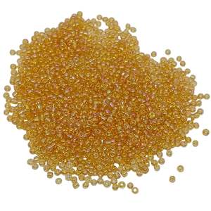 Seed Beads: 15g 11/0 2mm Amber AB Seed Beads
