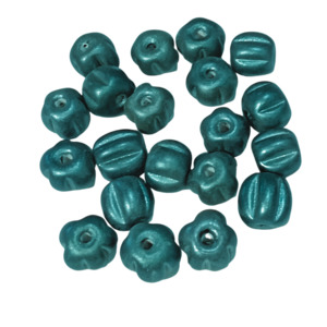 Glass Beads: 20pc Metallic Blue Glass Beads