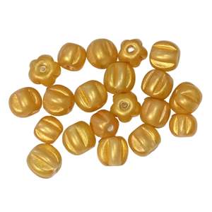 20pc Metallic Gold Glass Beads