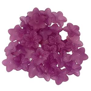 30pc 18mm Purple Acrylic Flower Beads