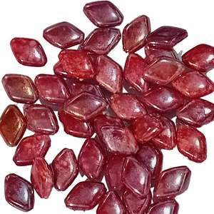 50pc 17mm Red & White Diamond Beads