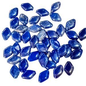 Acrylic Resin Wood: 50pc 17mm Blue & White Diamond Beads