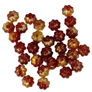 Acrylic Resin Wood: 30pc 10mm Flower Beads