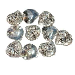 Acrylic Resin Wood: 10pc 25mm Antique Silver Leaf Acrylic Beads