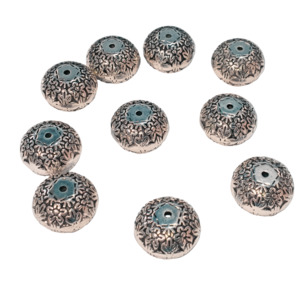 10pc 20mm Antique Silver Rondelle Acrylic Beads