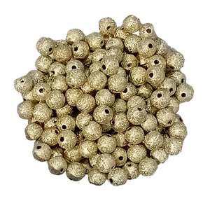 Acrylic Resin Wood: 200pc 8mm Light Gold Metallic Acrylic Beads