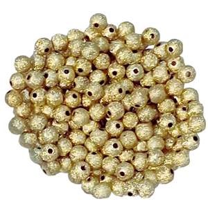 Acrylic Resin Wood: 200pc 5mm Light Gold Metallic Acrylic Beads