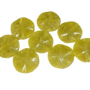 Gemstone Beads: 1pc 50mm Round Yellow Serpentine Gemstone Bead