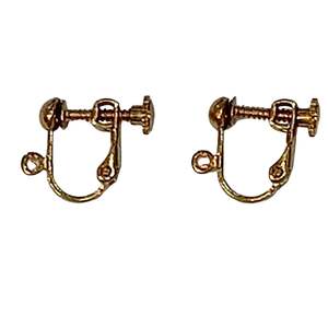 Earring Findings: Dark Gold Clip On Screw Earring Component