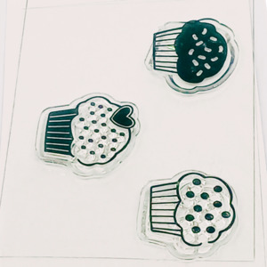 Scrapbooking Stickers: Trio Of Cupcakes Silicone Clear Stamps