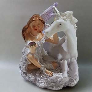Other Magical Goodies: Fairy & Unicorn With Gemstone - Sitting