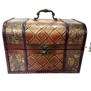 CLEARANCE! Large Wooden Flower Treasure Chest