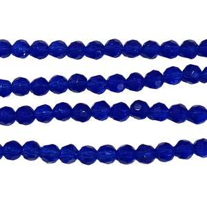 Sale: SALE! 190pc 6mm Glass Dark Blue Faceted Beads