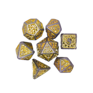 Glitters and Gold Metal Dice Set Artistic Alchemy