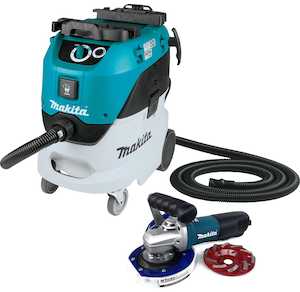 Hand Grinder Vacuum Packages: Makita 9565PC 5" (125mm) 1400W Single Speed Angle Grinder with Paddle Switch, 5" (125mm) Artizan Dust Demon Shroud, 5" (125mm) Premium Grinding Cup, D handle & Makita VC4210MX2 Vacuum Cleaner Package