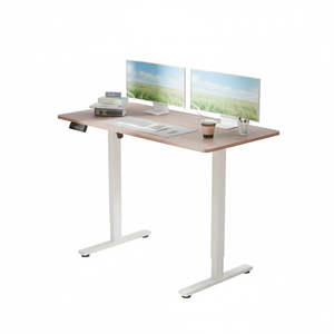Sit Stand Desks: Electra Ergo Single Motor Sit Stand Desk Walnut with White Legs 1.2m
