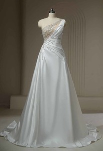 Products: A-Line Satin Wedding Dress Art Kollocsion
