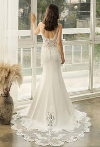 Products: Illusion Lace Fit & Flare Wedding Dress Art Kollocsion