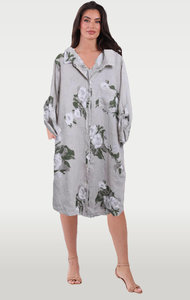 Products: Italian Linen Floral Shirt Dress - 4Artsake