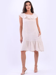 Products: Ruffle Linen Dress 8502 - 4Artsake