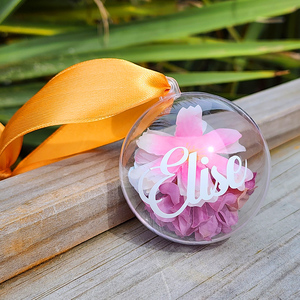 Products: Flowers Personalised Christmas Bauble