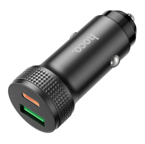 Hoco Z49B Dual-Port Car Charger 38W | USB-C PD & USB-A QC Fast Charging