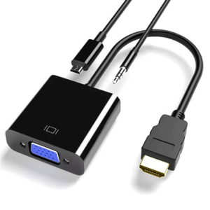 Charging Cables Adapters: HDMI to VGA Converter Adapter with Audio & USB